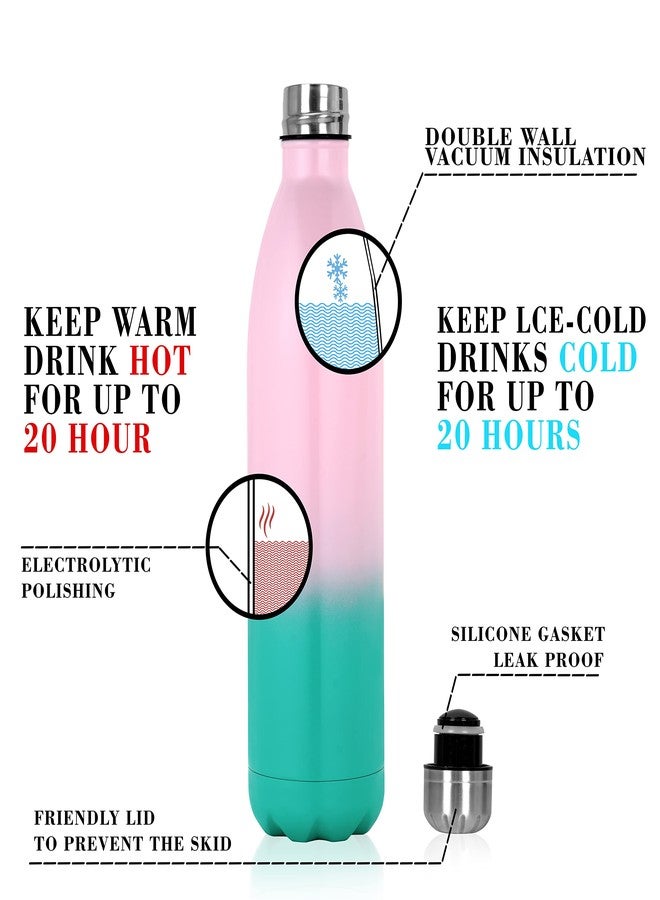 Star Work 1litre Stainless Steel Insulated Water Bottle | Thermosteel | Double Walled Vacuum Flask | 24 Hours Hot Cold | Bpa Free Food Grade | Leak Proof | 304 Grade Steel (1000 ml, Sky-Pink) - Image 3